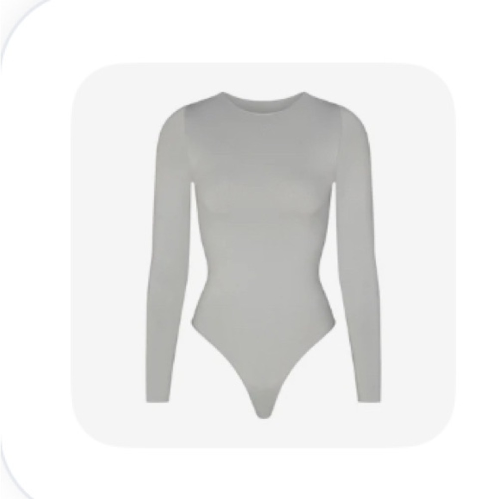 SKIMS Gray Long Sleeve Bodysuit